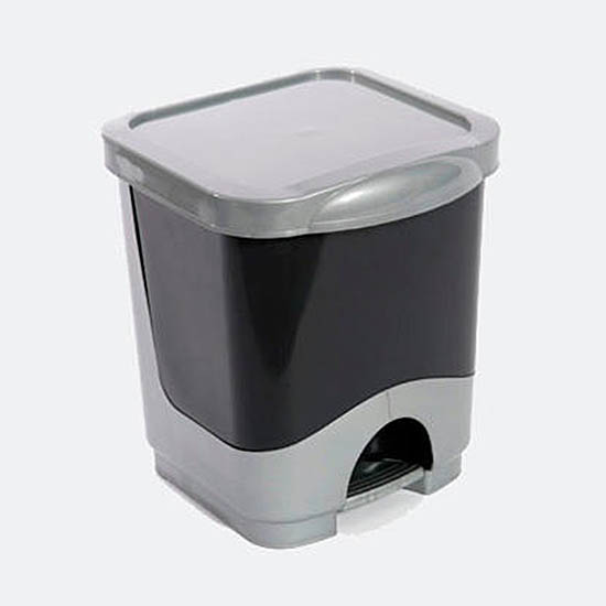 Contenedor de pedal de reciclaje 2 compartimentos Cocina rodante Lata de  residuos húmedos secos