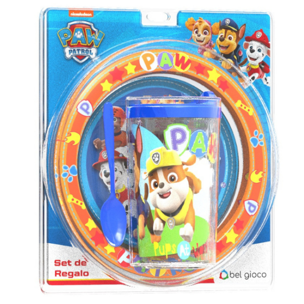 SET PLATO+VASO CAFE C/CUCH.PAW PATROL