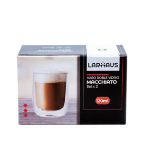 SET X2 TAZA MACCHIATO D.VIDRIO 120CC.LARHAUS