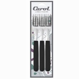 SET X3 TENEDOR M/NEGRO CAROL