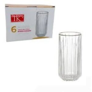 SET X6 VASOS T.LARGO B.DORADO 430CC SF
