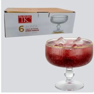 SET X6 COPAS HELADO B.DORADO 260CC SF