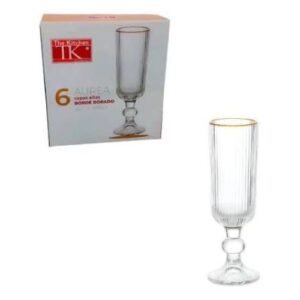 SET X6 COPAS CHAMPAGNE B.DORADO 180CC SF