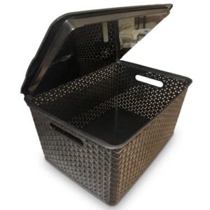 CANASTO TRAMADO C/TAPA 41X30X25 LUK PARTY